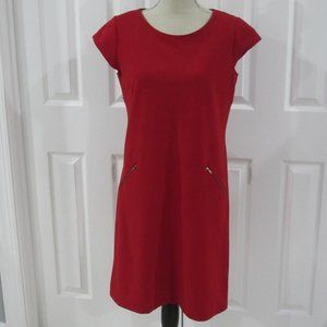 Karin Stevens Little Red Dress Zip Pockets Size 12